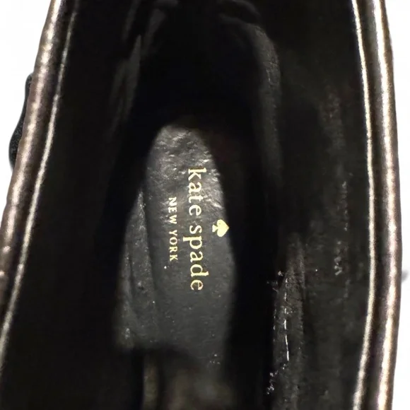 KATE SPADE New York Black Leather Ankle Boots – Bow Detail – Size 9 - Picture 7 of 8